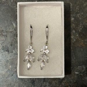 Faux diamond drop earrings